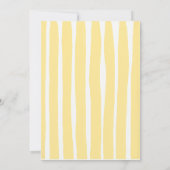 Yellow Hand Written Pinstripes Whimsical Wedding 招待状 (裏面)