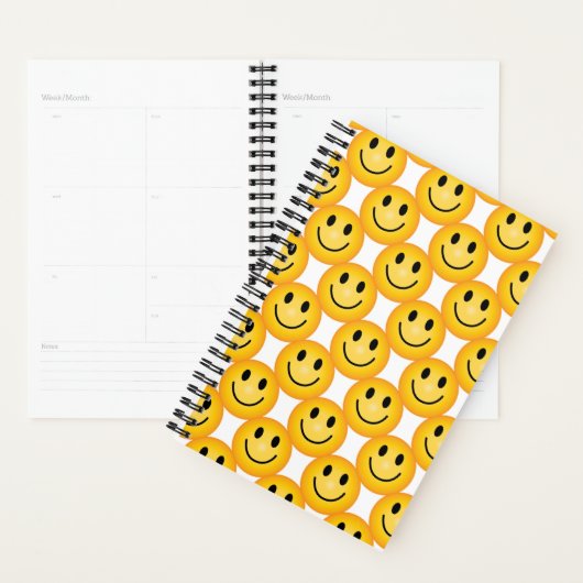 Yellow Happy Face Emoji Notebook Planner プランナー手帳 (ディスプレー)