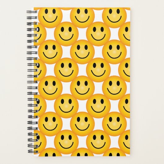 Yellow Happy Face Emoji Notebook Planner プランナー手帳 (正面)