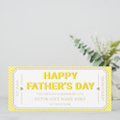 Yellow Happy Father's Day Gift Voucher Card 招待状 (スタンド正面)
