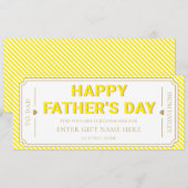 Yellow Happy Father's Day Gift Voucher Card 招待状 (正面/裏面)