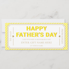 Yellow Happy Father's Day Gift Voucher Card 招待状