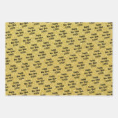 Yellow Happy New Year ラッピングペーパーシート (正面2)