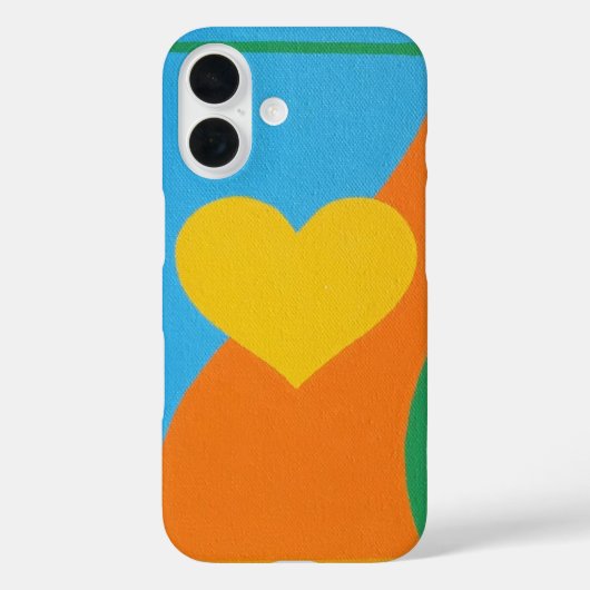 Yellow Heart Abstract Art Phone Case Case-Mate iPhoneケース (裏面)