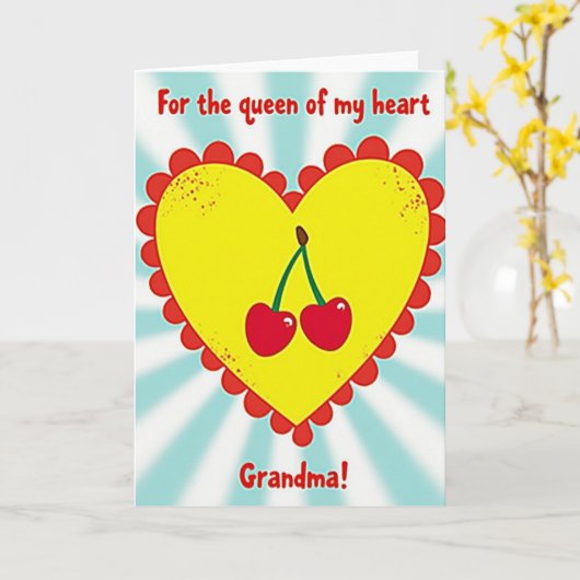 Yellow Heart Grandma Card カード (黄色い花)