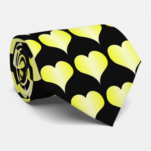 Yellow Hearts Design ネクタイ (ロール)