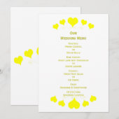 Yellow Hearts Design Wedding メニュー (正面/裏面)