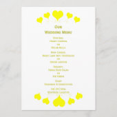 Yellow Hearts Design Wedding メニュー (正面)