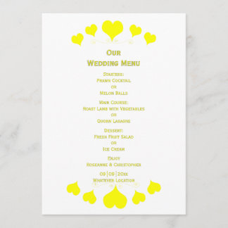 Yellow Hearts Design Wedding メニュー