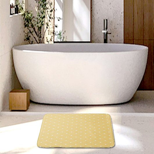 Yellow Hearts Pattern Bath Mat バスマット