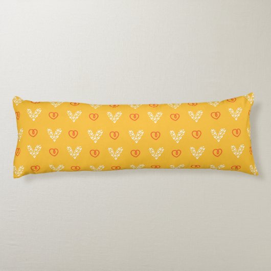 Yellow Hearts Pattern Body Pillow ボディピロー (裏面)