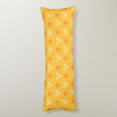 Yellow Hearts Pattern Body Pillow ボディピロー (裏面 (縦))