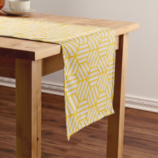 Yellow Hexagon Pattern Table Runner ロングテーブルランナー (インサイチュ)