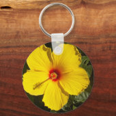 Yellow Hibiscus Flower キーホルダー (正面)