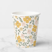 Yellow Hibiscus flower hand drawn 紙コップ (正面)