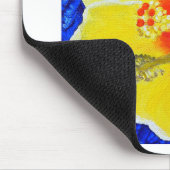 Yellow Hibiscus Flower Painting マウスパッド (コーナー)