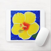 Yellow Hibiscus Flower Painting マウスパッド (マウス)