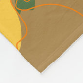 Yellow hibiscus flower pattern フリースブランケット (角)