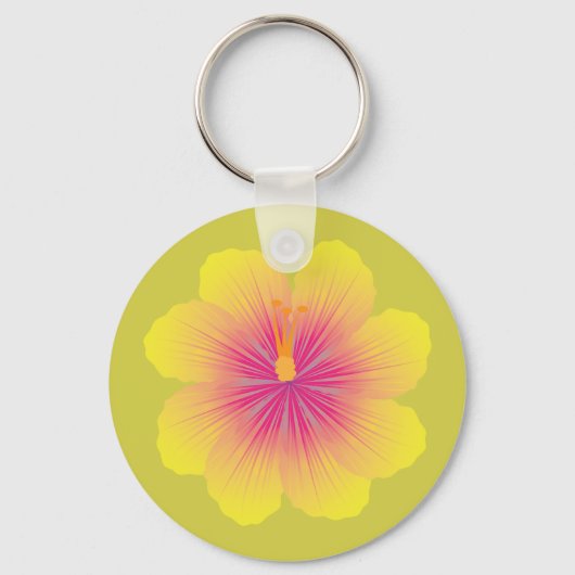 Yellow Hibiscus_Illustration キーホルダー (正面)