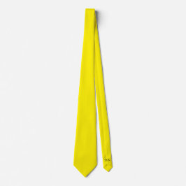 Yellow Hidden Initials Solid Color Neck Tie ネクタイ