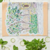 Yellow Historic Villa キッチンタオル (折り畳み)