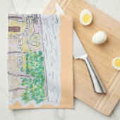 Yellow Historic Villa キッチンタオル (四つ折り)