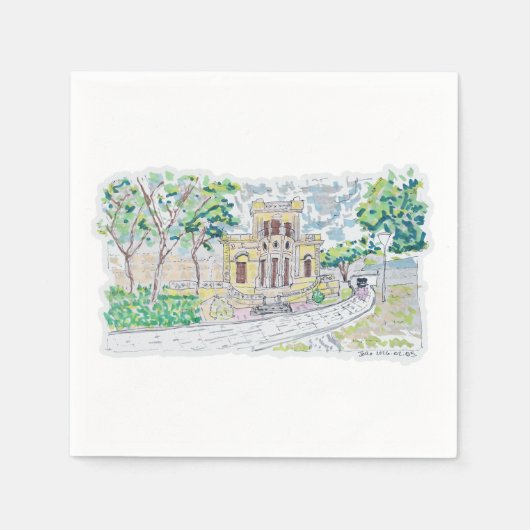 Yellow Historic Villa スタンダードカクテルナプキン (正面)