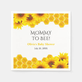 Yellow Honeycomb Mommy to Bee Baby Shower  スタンダードカクテルナプキン