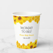 Yellow Honeycomb Mommy to Bee Baby Shower  紙コップ (裏面)