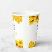 Yellow Honeycomb Mommy to Bee Baby Shower  紙コップ (左)