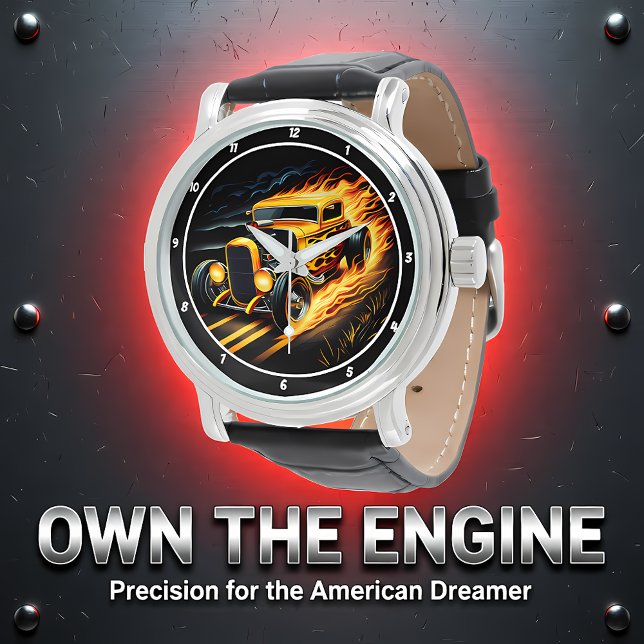 Yellow Hot Rod, Fiery Grass 腕時計 (クリエイターアップロード済み)