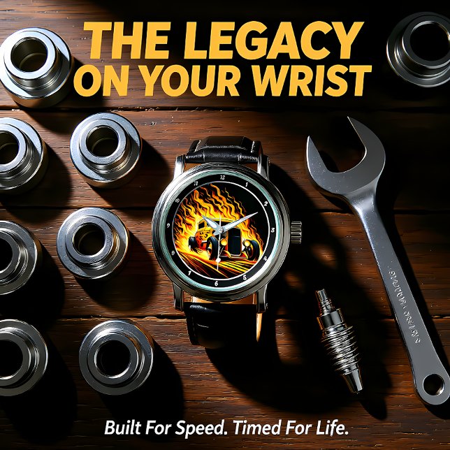 Yellow Hot Rod, Fiery Road 腕時計 (クリエイターアップロード済み)