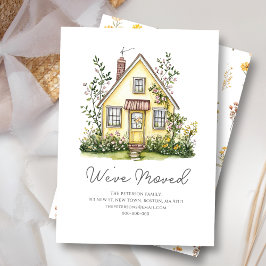  Yellow House Wildflower | New Home Address  ノートカード