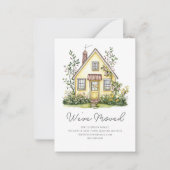  Yellow House Wildflower | New Home Address  ノートカード (正面)