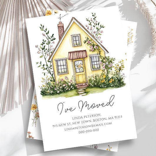  Yellow House Wildflower | New Home Address  案内状