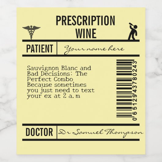 yellow Humorous, and Versatile Design for Party ワインラベル (シングルラベル)