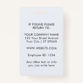 Yellow ID Card | Business Logo Employee Photo  バッジ (裏面)