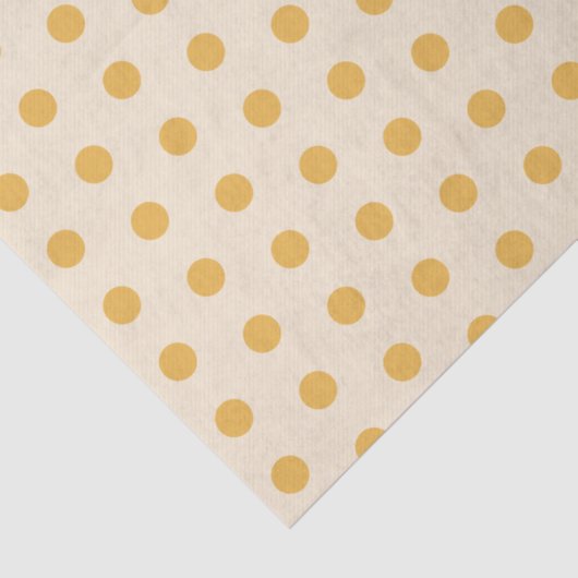Yellow Ivory Cream Beige Polka Dots 薄葉紙 (詳細)