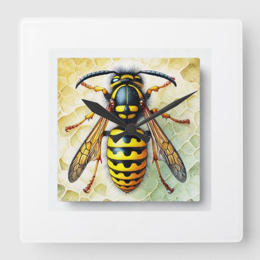 Yellow Jacket 210724IREF228 - Watercolor スクエア壁時計 (正面)