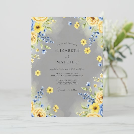 Yellow Joyful Spring Wedding 招待状 (スタンド正面)