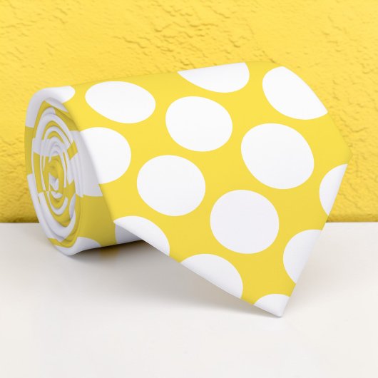 Yellow Jumbo Polka Dots Custom Necktie ネクタイ