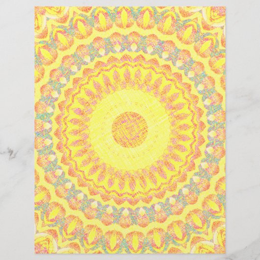 Yellow Kaleidoscope Scrapbook Paper 2-Sided Page (裏面)