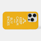 Yellow Keep Calm and Buy Shoes iPhoneケース (裏面横)