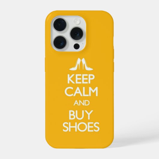 Yellow Keep Calm and Buy Shoes iPhoneケース (裏面)