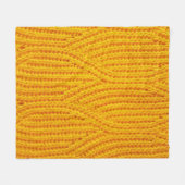 Yellow knitted surface textile material background フリースブランケット (正面(横))