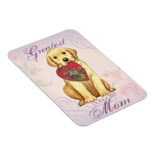 Yellow Lab Heart Mom マグネット (右側)