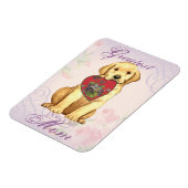 Yellow Lab Heart Mom マグネット (左側)