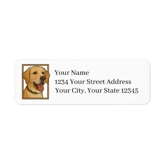Yellow Lab Hound Return Address Labels ラベル (正面)