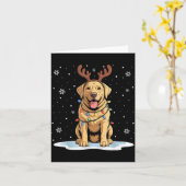 Yellow Lab Labrador Christmas Reindeer Dog Lover X カード (黄色い花)