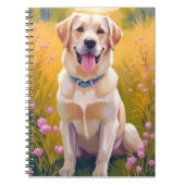 Yellow Lab Labrador Retriever Dog Painting ノートブック (正面)